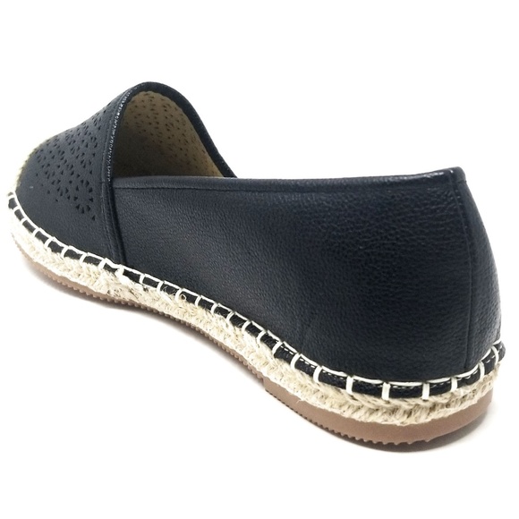Women's Flat Slip On Espadrilles, E-2818, Black - Picture 3 of 5
